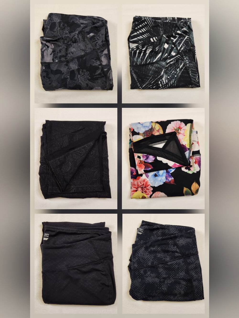 LOT OF 6 Old Navy Go-Dry Workout Capri Pants XL Patterns